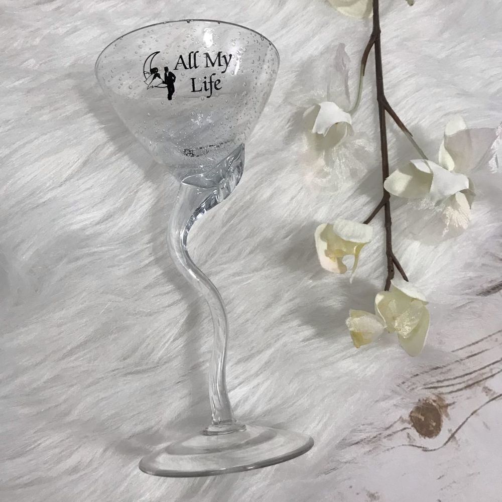 All My Life Stemmed Bubble Glass Martini Glass